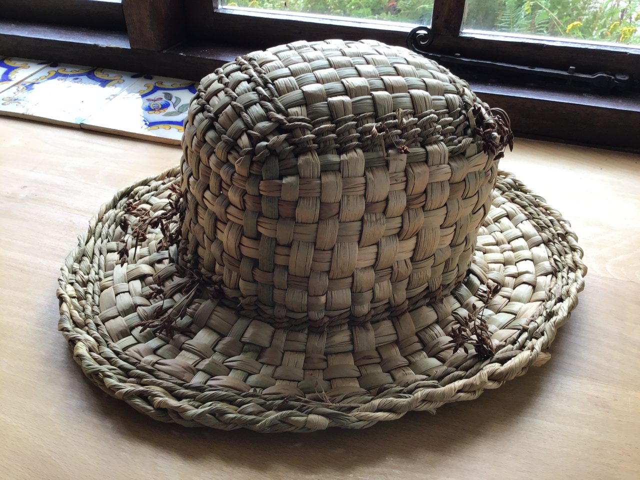 Handwoven rush hat
