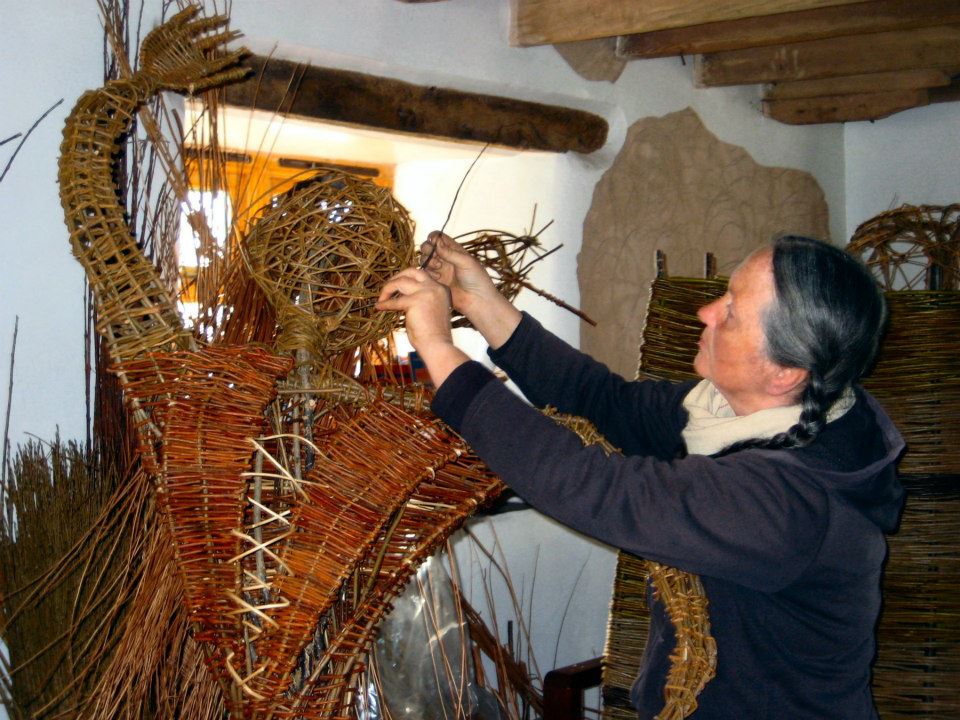 Willow sculpture in Beryl's studio